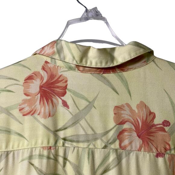 La Cabana Sz XL Men's Hawaiian Shirt Yellow Floral‎ Print Button Down (2432) - Picture 4 of 5